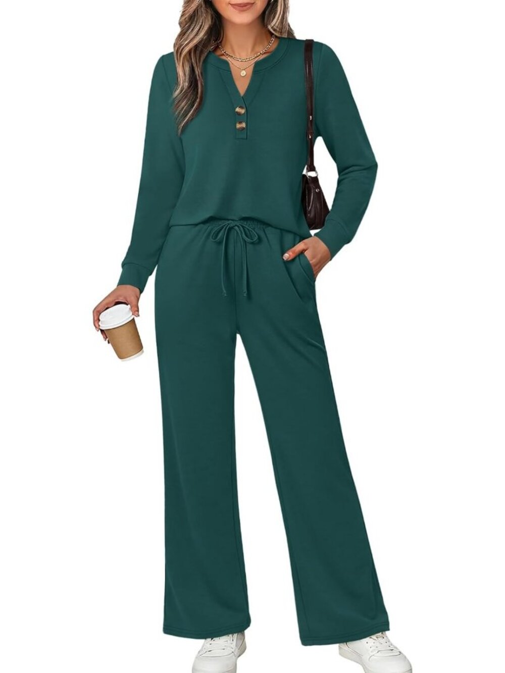 Cozy Two-Piece Lounge Set for Women - Perfect Fall Travel & Vacation Outfit